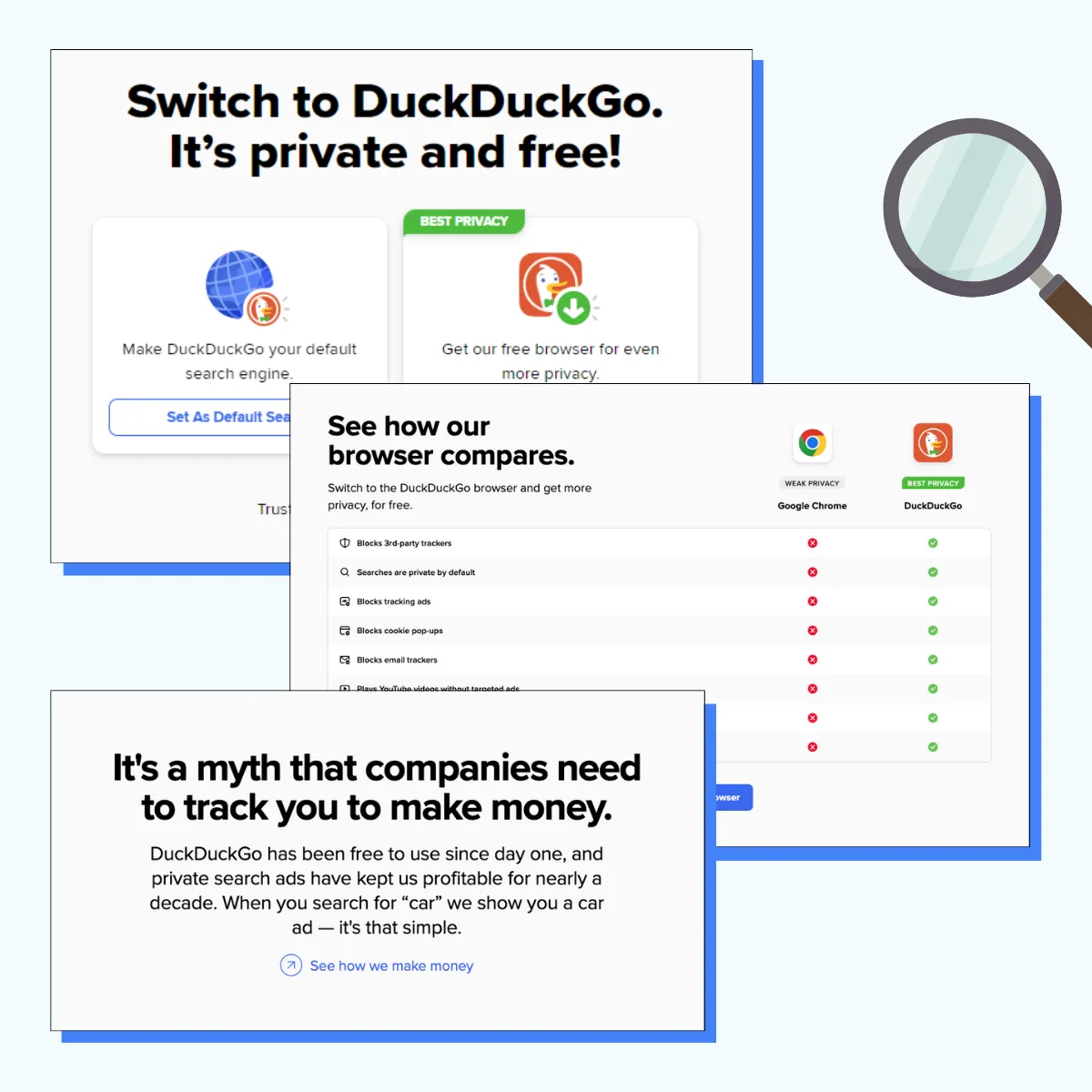 DuckDuckGo’s Comparison Homepage