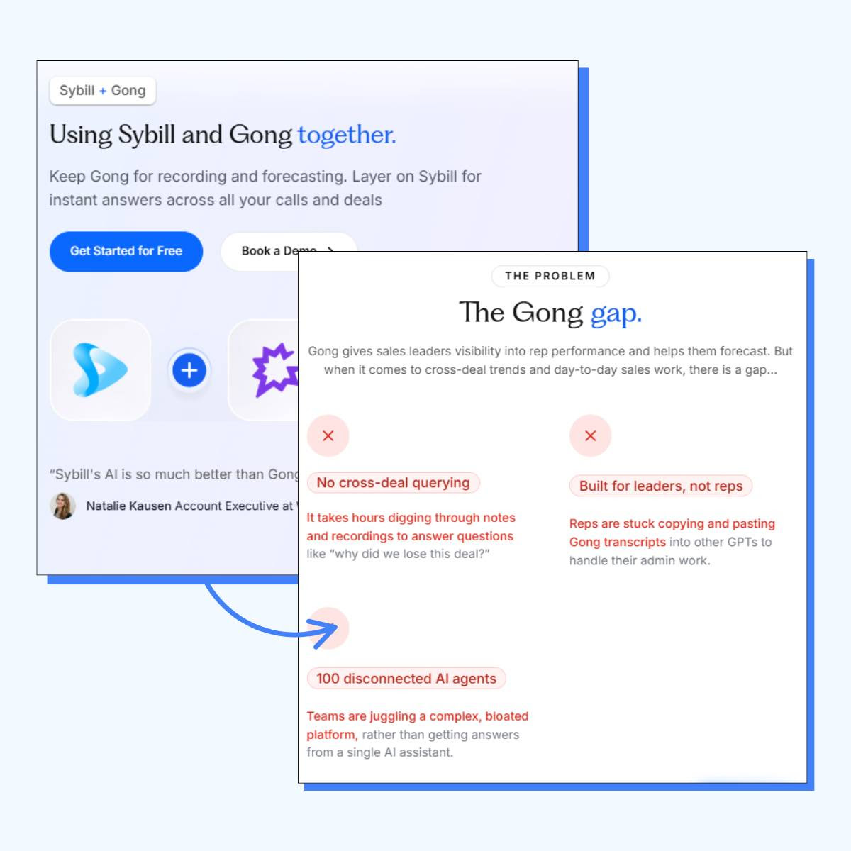 The "Better Together" Comparison Page