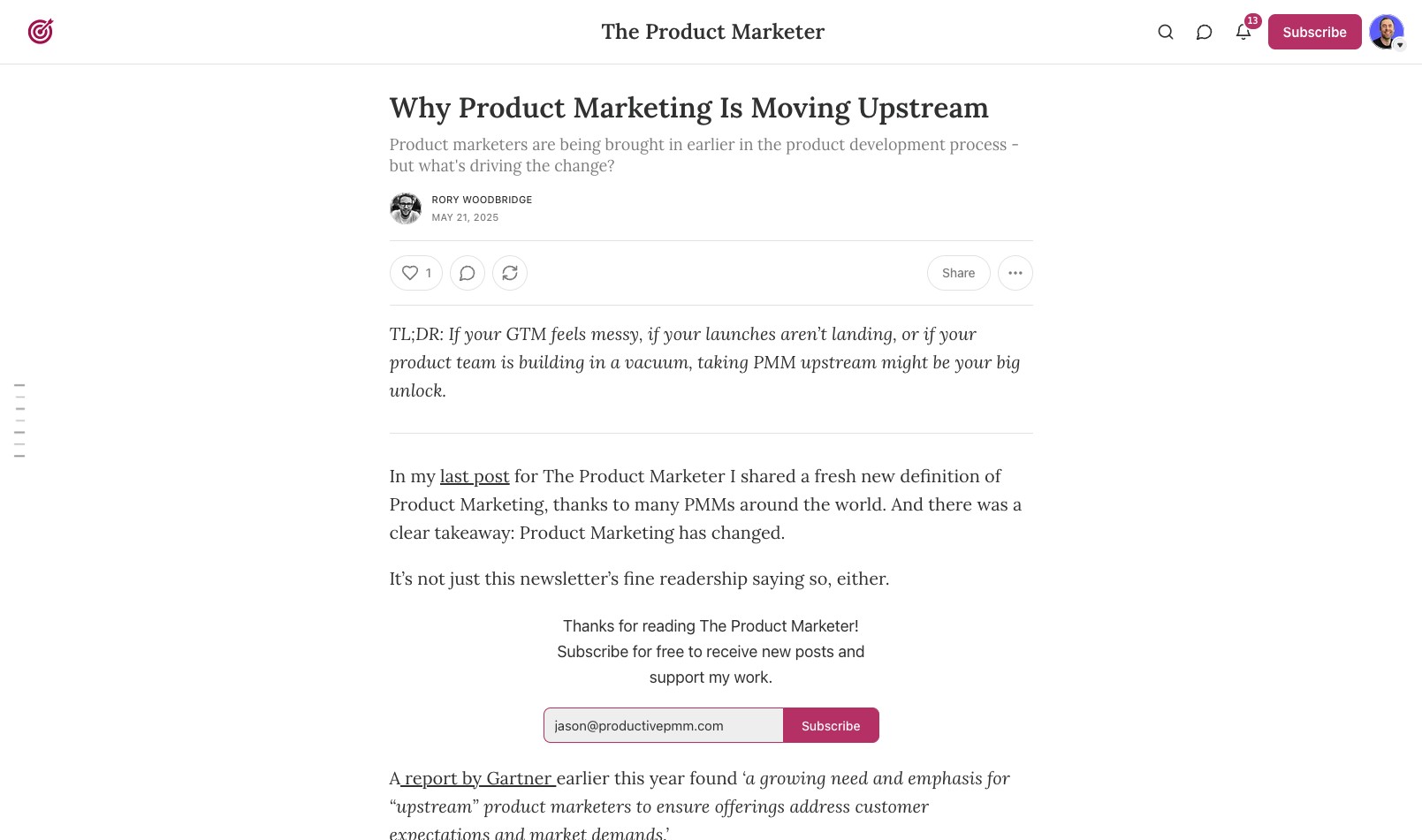 Product Marketing Is Shifting Upstream