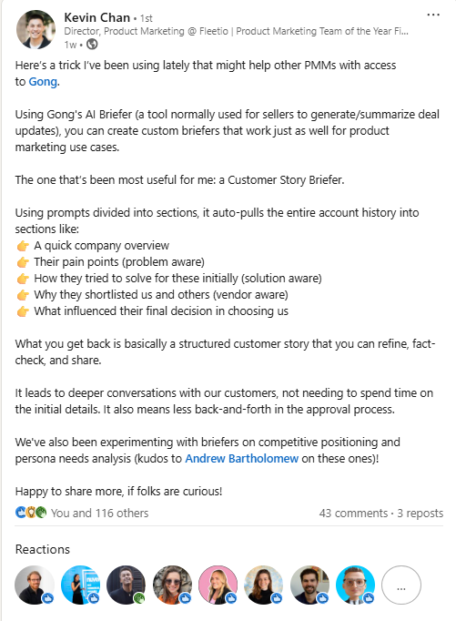 Turn Gong into a Customer Story Generator