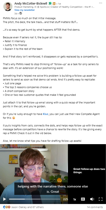 Reinforce the Story After the Demo