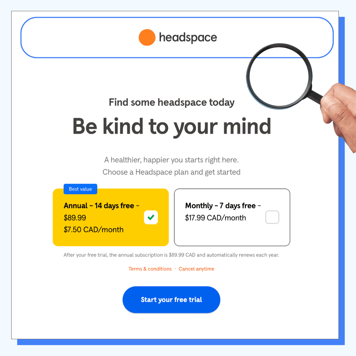 A Distraction-Free Pricing Page