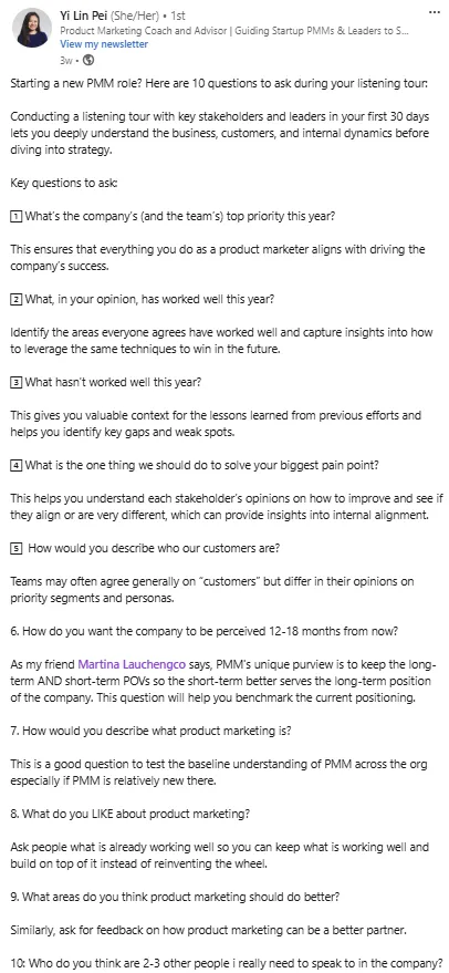10 Essential PMM Onboarding Questions