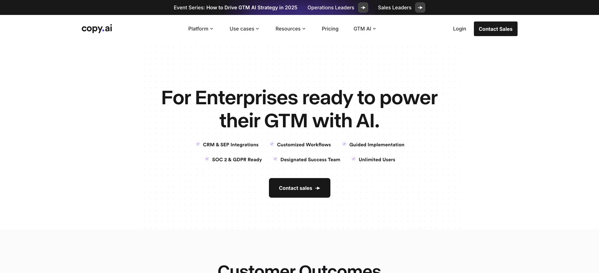 Copy.ai: The only AI platform purpose-built for outcomes