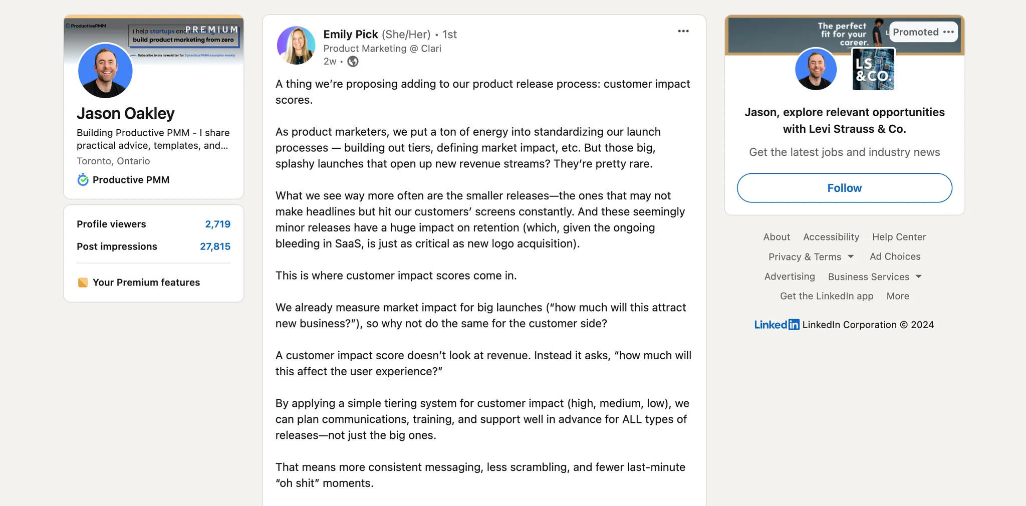 Customer Impact Scores