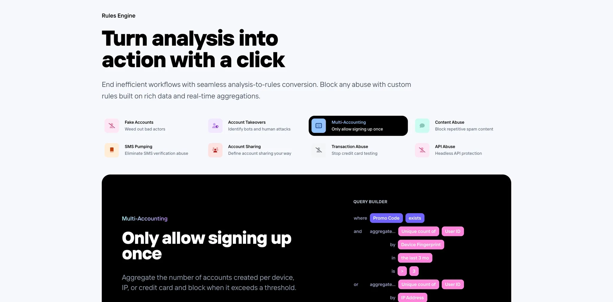Turn Analysis into Action with One Click
